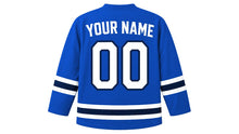 Load image into Gallery viewer, El Salvador Original Hockey Jersey in Blue, back view with your name and number