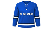 Load image into Gallery viewer, El Salvador Original Hockey Jersey in Blue, front view – custom name and number