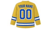 Load image into Gallery viewer, El Salvador Original Hockey Jersey in Gold, back view with your name and number