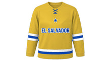Load image into Gallery viewer, El Salvador Original Hockey Jersey in Gold, front view – custom name and number