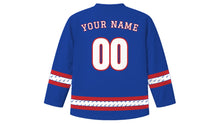 Load image into Gallery viewer, Election Day Original Hockey Jersey in Blue, back view with your name and number