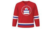 Load image into Gallery viewer, Election Day Original Hockey Jersey in Red, front view – custom name and number