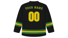 Load image into Gallery viewer, Emancipation Day Original Hockey Jersey in Black, back view with your name and number