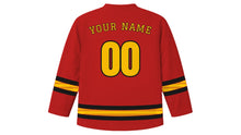 Load image into Gallery viewer, Emancipation Day Original Hockey Jersey in Red, back view with your name and number
