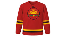 Load image into Gallery viewer, Emancipation Day Original Hockey Jersey in Red, front view – custom name and number