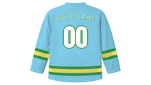Load image into Gallery viewer, Enkutatash Original Hockey Jersey in Sky Blue, back view with your name and number