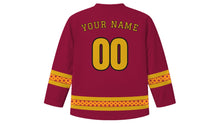 Load image into Gallery viewer, Esala Perahera Original Hockey Jersey in Maroon, back view with your name and number