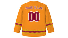 Load image into Gallery viewer, Esala Perahera Original Hockey Jersey in Saffron, back view with your name and number