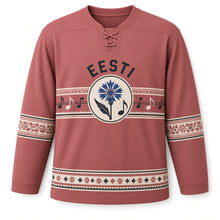 Load image into Gallery viewer, Estonia Song Festival Original Hockey Jersey in Heather Rose, front view – custom name and number