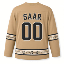 Load image into Gallery viewer, Estonia Song Festival Original Hockey Jersey in Rye Gold, back view with your name and number