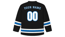 Load image into Gallery viewer, Estonian Independence Day Original Hockey Jersey in Black, back view with your name and number