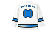 Load image into Gallery viewer, Estonian Independence Day Original Hockey Jersey in White, back view with your name and number