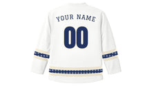 Load image into Gallery viewer, Eyo Festival Original Hockey Jersey in White, back view with your name and number