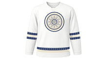 Load image into Gallery viewer, Eyo Festival Original Hockey Jersey in White, front view – custom name and number