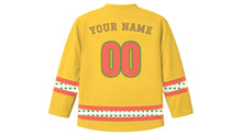 Load image into Gallery viewer, Family Day Original Hockey Jersey in Sunshine Yellow, back view with your name and number