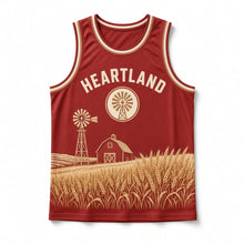 Load image into Gallery viewer, Farmhouse Windmill Original Basketball Jersey in Barn Red, front view – custom name and number
