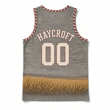 Load image into Gallery viewer, Farmhouse Windmill Original Basketball Jersey in Weathered Gray, back view with your name and number