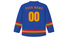 Load image into Gallery viewer, Fasching Original Hockey Jersey in Royal Blue, back view with your name and number