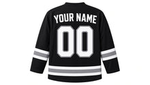 Load image into Gallery viewer, Father's Day Original Hockey Jersey in Black, back view with your name and number