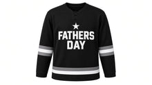 Load image into Gallery viewer, Father's Day Original Hockey Jersey in Black, front view – custom name and number