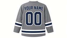 Load image into Gallery viewer, Father's Day Original Hockey Jersey in Gray, back view with your name and number