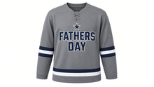 Load image into Gallery viewer, Father's Day Original Hockey Jersey in Gray, front view – custom name and number