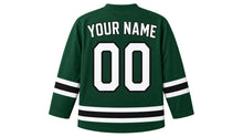 Load image into Gallery viewer, Father's Day Original Hockey Jersey in Green, back view with your name and number
