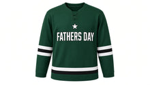 Load image into Gallery viewer, Father's Day Original Hockey Jersey in Green, front view – custom name and number