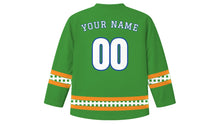 Load image into Gallery viewer, Feast of Saint Anthony Original Hockey Jersey in Basil Green, back view with your name and number