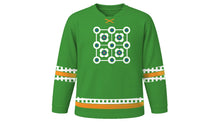Load image into Gallery viewer, Feast of Saint Anthony Original Hockey Jersey in Basil Green, front view – custom name and number