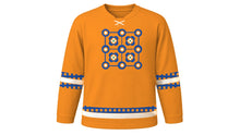 Load image into Gallery viewer, Feast of Saint Anthony Original Hockey Jersey in Festival Orange, front view – custom name and number