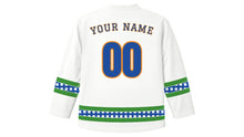 Load image into Gallery viewer, Feast of Saint Anthony Original Hockey Jersey in White, back view with your name and number