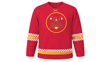 Load image into Gallery viewer, Feria de Abril Original Hockey Jersey in Red, front view – custom name and number