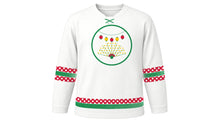 Load image into Gallery viewer, Feria de Abril Original Hockey Jersey in White, front view – custom name and number