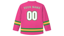 Load image into Gallery viewer, Feria de las Flores Original Hockey Jersey in Pink, back view with your name and number
