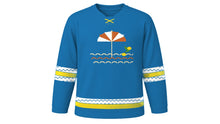Load image into Gallery viewer, Ferragosto Original Hockey Jersey in Mediterranean Blue, front view – custom name and number