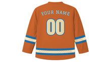 Load image into Gallery viewer, Ferragosto Original Hockey Jersey in Terracotta, back view with your name and number