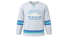 Load image into Gallery viewer, Festa de Iemanjá Original Hockey Jersey in Pearl Silver, front view – custom name and number