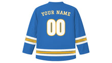 Load image into Gallery viewer, Festa di San Gennaro Original Hockey Jersey in Naples Blue, back view with your name and number
