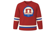 Load image into Gallery viewer, Fez Original Hockey Jersey in Medina Red, front view – custom name and number