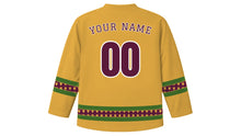 Load image into Gallery viewer, Fiesta de la Vendimia Original Hockey Jersey in Harvest Gold, back view with your name and number