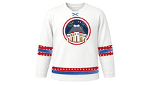 Load image into Gallery viewer, Fiestas de Quito Original Hockey Jersey in White, front view – custom name and number