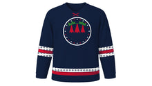 Load image into Gallery viewer, Fiestas Patrias Chile Original Hockey Jersey in Navy, front view – custom name and number