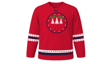 Load image into Gallery viewer, Fiestas Patrias Chile Original Hockey Jersey in Red, front view – custom name and number