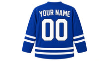 Load image into Gallery viewer, Finland Original Hockey Jersey in Blue, back view with your name and number