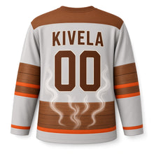Load image into Gallery viewer, Finland Sauna Steam Original Hockey Jersey in Smoke Gray, back view with your name and number