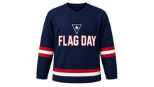 Load image into Gallery viewer, Flag Day Original Hockey Jersey in Navy, front view – custom name and number