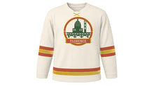 Load image into Gallery viewer, Florence Original Hockey Jersey in Marble Cream, front view – custom name and number