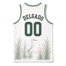 Load image into Gallery viewer, Florida Everglades Heron Original Basketball Jersey in Heron White, back view with your name and number