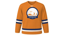Load image into Gallery viewer, Fortaleza Original Hockey Jersey in Cashew Orange, front view – custom name and number